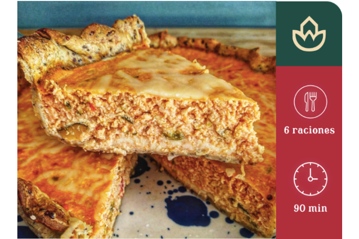 Quiche de calabaza y pollo