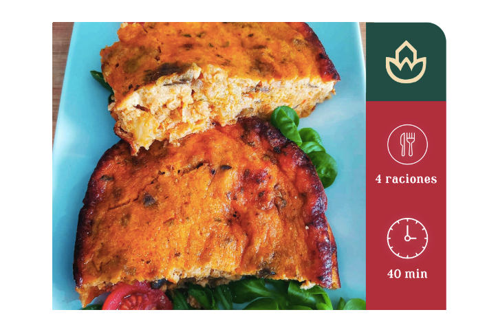 Frittata de berenjena y tomate