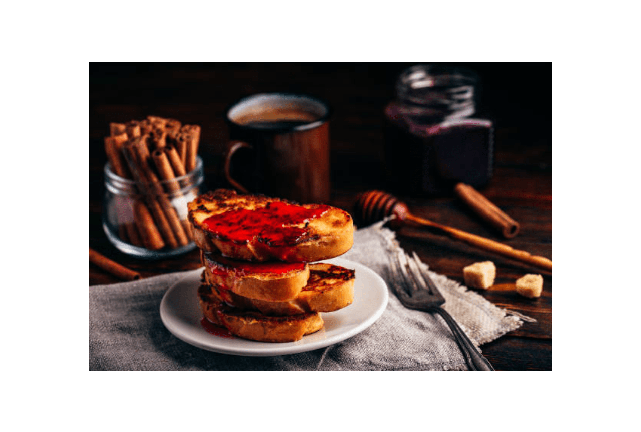Torrijas rellenas de mermelada Dietesse de fresa y yogur