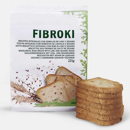 Pan de lino y sésamo con fibra - Biscotes Fibroki